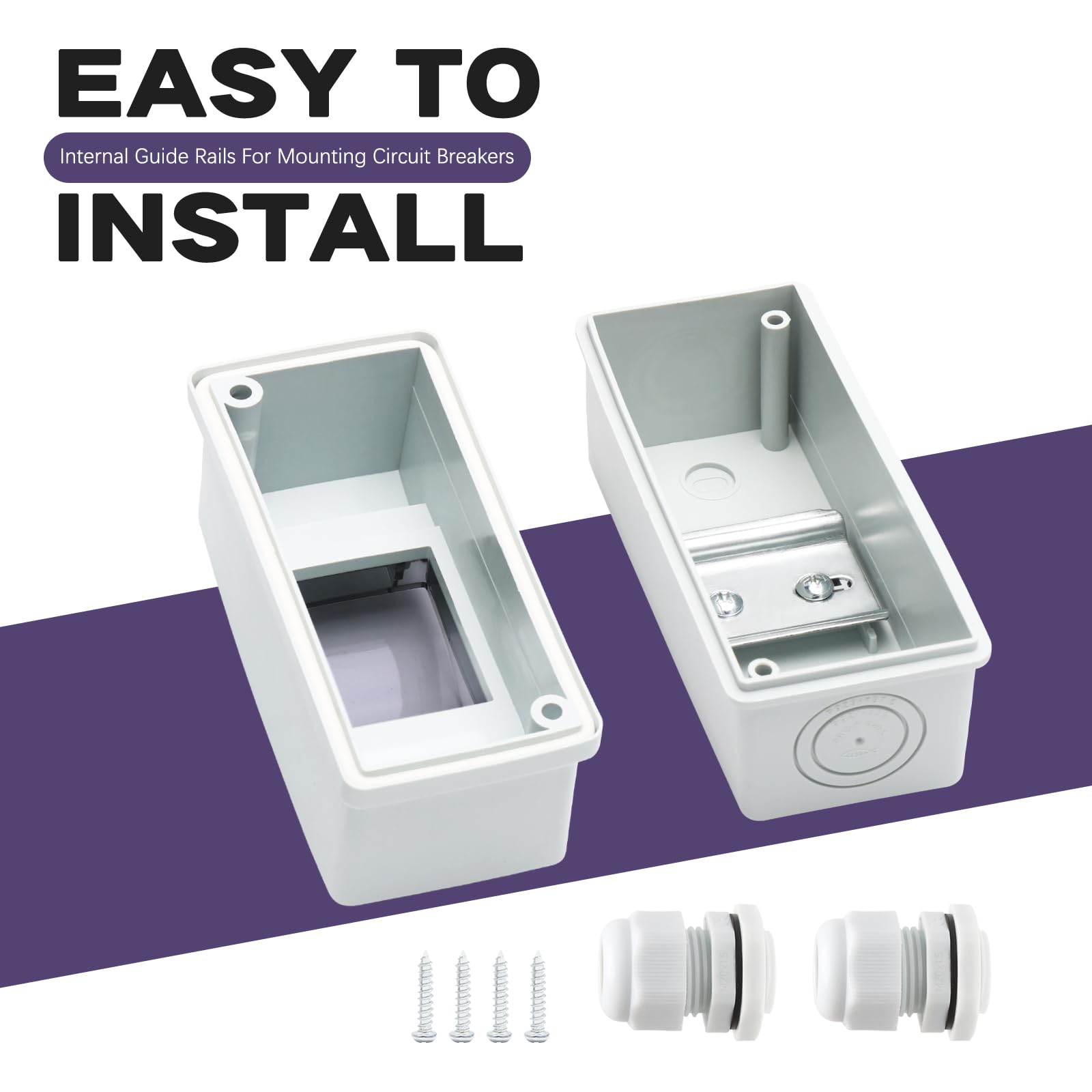 KERWINN 2 Way Distribution Protection Box,ABS/PC Alloy Plastic